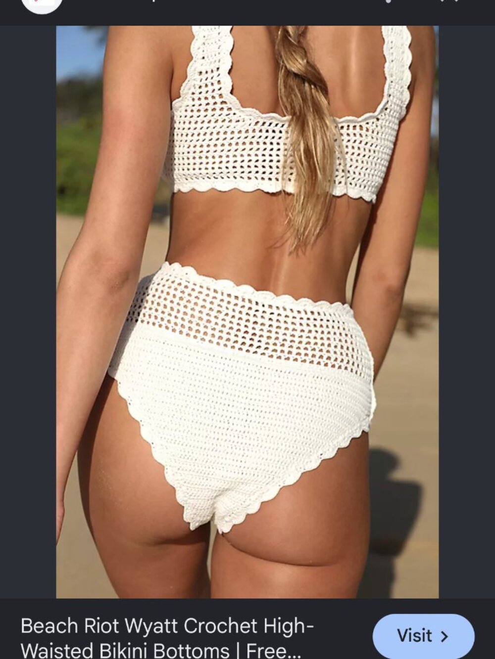 new BEACH RIOT wyatt crochet high waisted swimsuit bottoms small